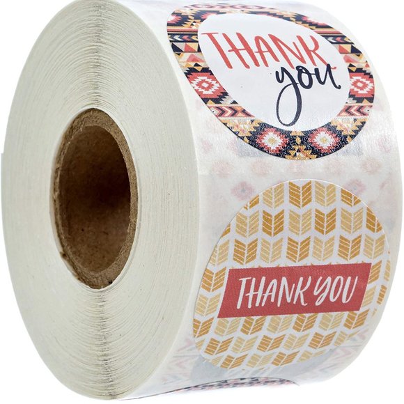 Other - ⬇ 80pc 1.5" Boho Aztec Colorful Thank You Stickers